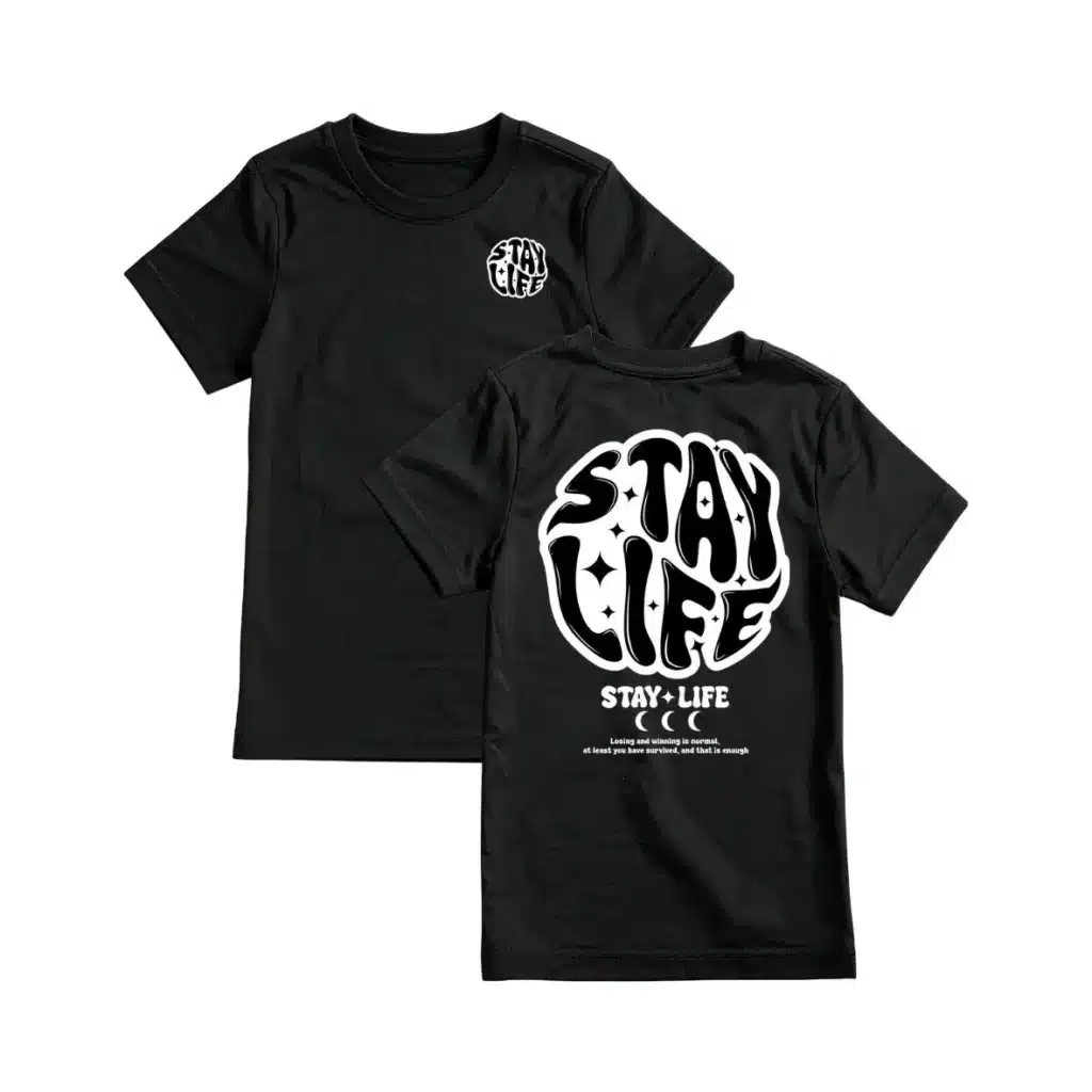 T-Shirt "Stay Life" Hitam